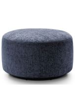 ZAZZLES Smart Linen Swivel Footstool - Dark Blue