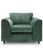 Gilliver Crushed Chenille Armchair - Rifle Green