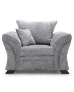 Lloyd Crushed Chenille Armchair - Light Grey