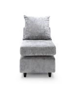 Gilliver Crushed Chenille Single Sofa - Light Grey