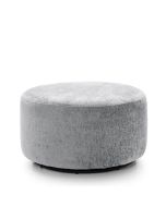 Gilliver Crushed Chenille Swivel Footstool - Light Grey