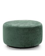 Gilliver Crushed Chenille Swivel Footstool - Rifle Green