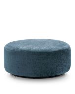 Gilliver Crushed Chenille Large Swivel Footstool - Dark Blue