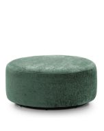 Gilliver Crushed Chenille Large Swivel Footstool - Rifle Green
