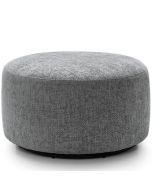 Zazzles Smart Linen Swivel Footstool - Steel Grey