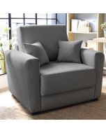 ALEXANDER Linen Fabric Single Sofabed - Dark Grey