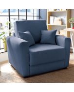ALEXANDER Linen Fabric Single Sofabed - Dark Blue