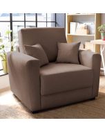 AALEXANDER Linen Fabric Single Sofabed - Tan Brown