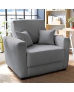 ALEXANDER Linen Fabric Single Sofabed - Cool Grey
