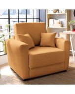 AALEXANDER Linen Fabric Single Sofabed - Saffron