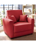 ALEXANDER Linen Fabric Single Sofabed - Red