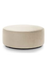 Bethan Velvet Large Swivel Footstool - Cream