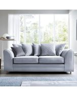 BETHAN Velvet 3 Seater Sofa - Silver Blue