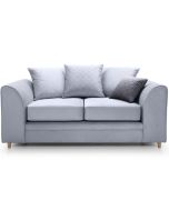 BETHAN Velvet 2 Seater Sofa - Silver Blue