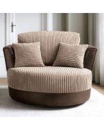 Eritrea Swivel Chair - Brown and Beige