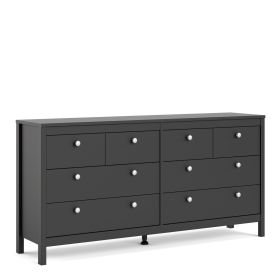 Black Chest of Drawers - MEMPHIS Extra Large Chest 8 Drawers Double Chest