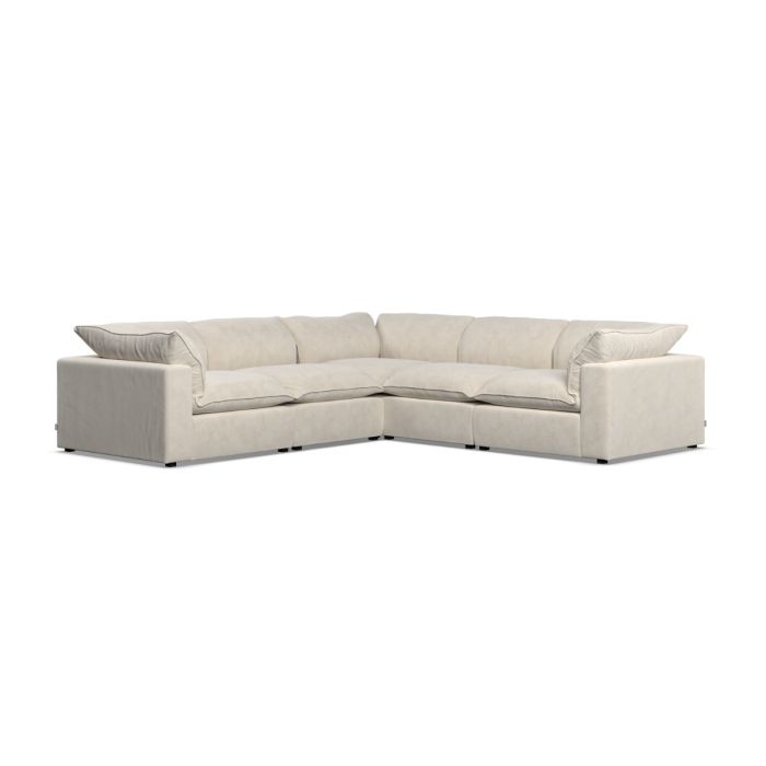 Corner Sofa - PUEBLA Fabric 4 Seater Right Hand Facing Cotton
