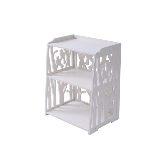 NLIKA 3 Tier Bedside Table Bedroom Storage Cabinet - White