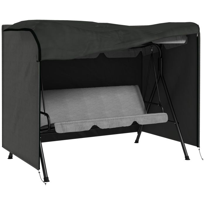 600D Oxford Patio Swing Chair Cover Outdoor Garden Furniture Rain Protection Protector Waterproof Anti-UV Dark Grey 205L x 124W x 164H cm