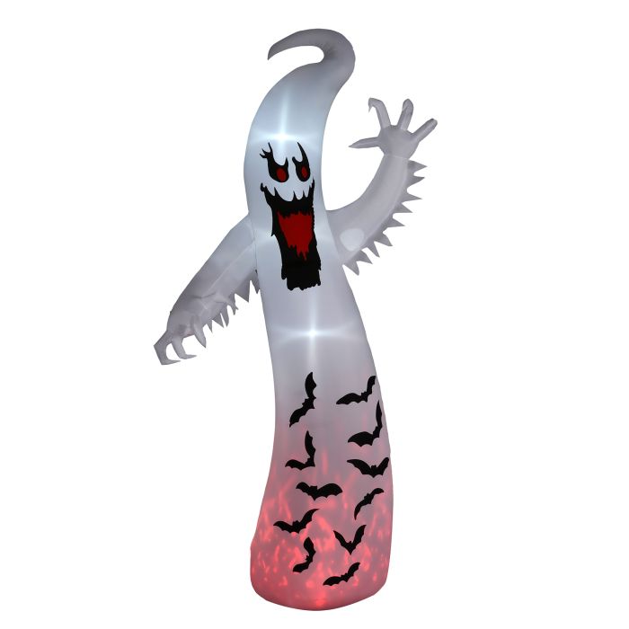 Jones Outdoor 11.8FT Tall Halloween Inflatable Ghost with LEDs - White