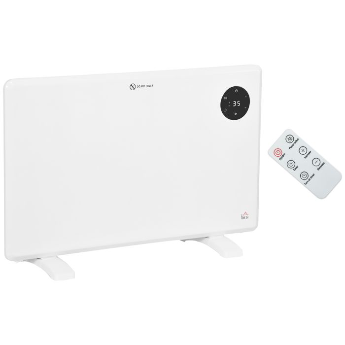 1200W Space Heater, Freestanding or Wall Mounted, Electric Convector Heater with Adjustable Thermostat, Timer, White