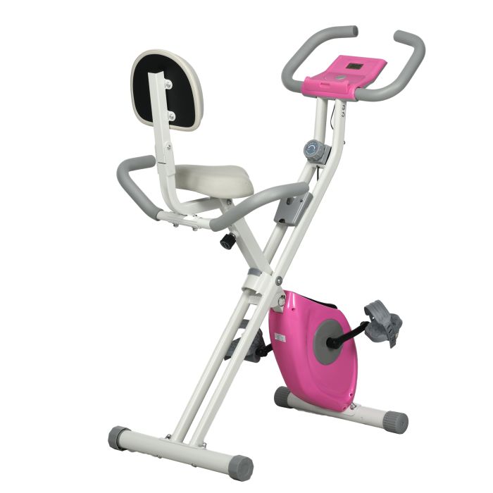 Scott Folding Exercise Bike with Backrest Upright Adjustable - White