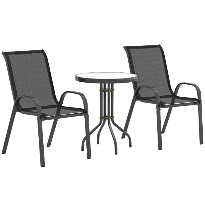 SUNVISTA Three-Piece Outdoor Garden Set - Black