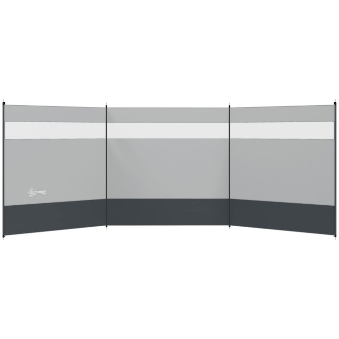 Jones Camping Windbreaker with Clear Windows 440 x 140cm - Grey
