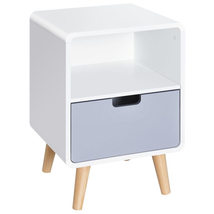 Bedside Table - SCANDINAVIAN Nightstand White 38cm