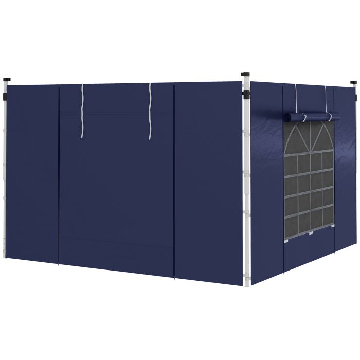 SUNVISTA Set of Two 195 x 295cm Replacement Gazebo Side Walls - Blue