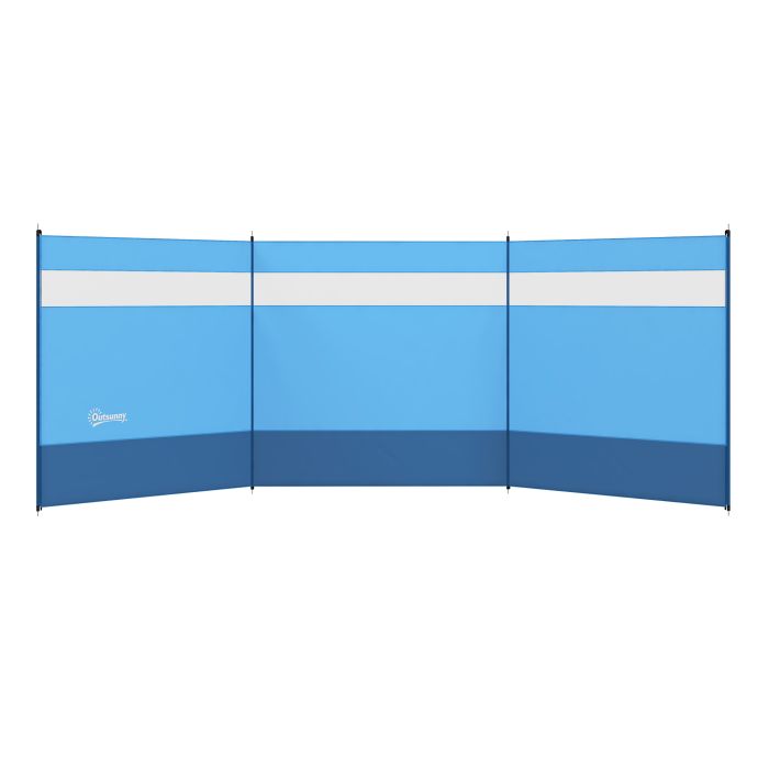 Jones Camping Windbreaker with Clear Windows 440 x 140cm - Blue