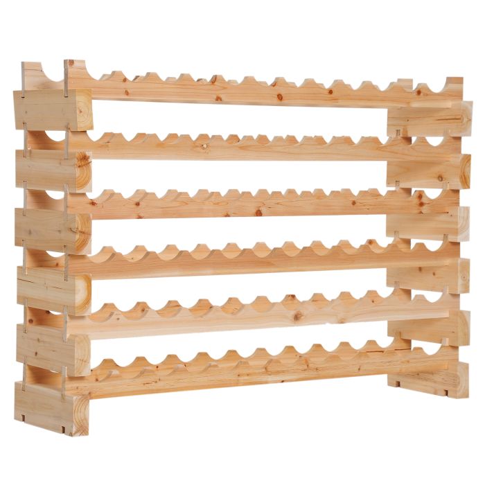Wooden Wine Rack 6 Tier Shelf for 72 Bottles Shelving Storage Holder