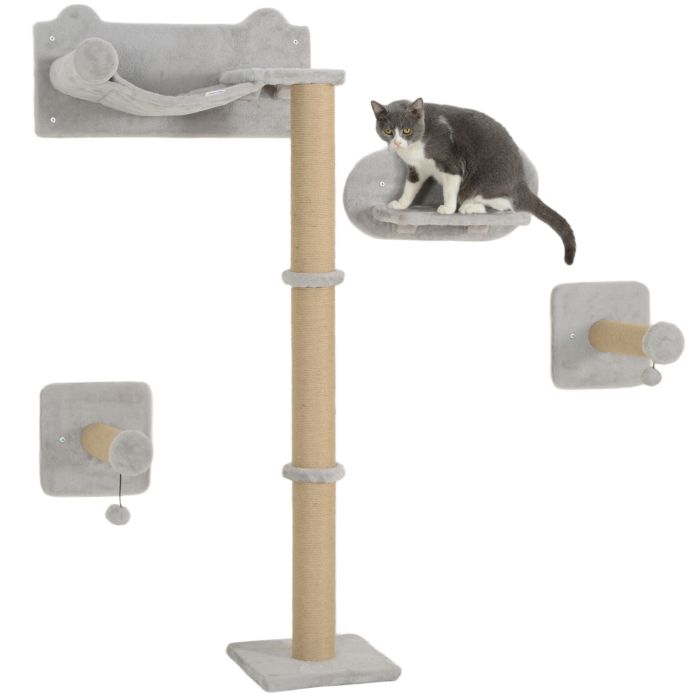 Cat Furniture - Pawzy 4-Piece Cat Activity Center Grey 24cm