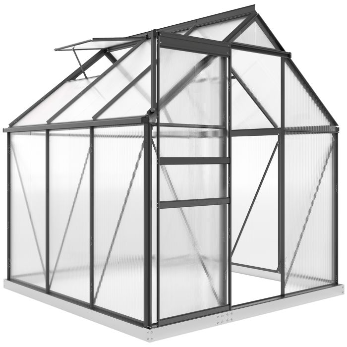 SUNVISTA 190 x 190cm Walk-In Polycarbonate Greenhouse - Grey