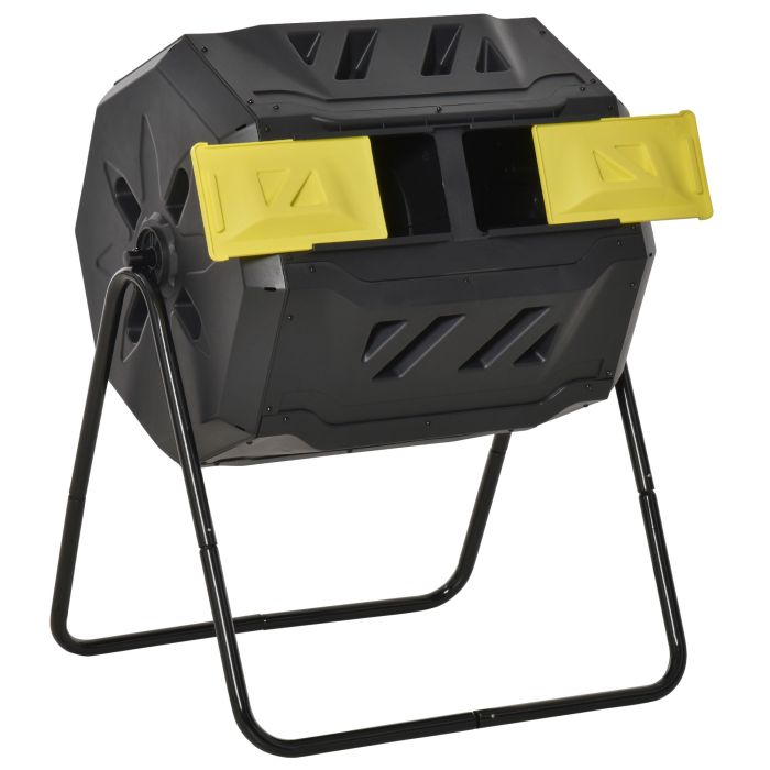 SUNVISTA 160L 360deg Rotating Dual Chamber Composter - Yellow
