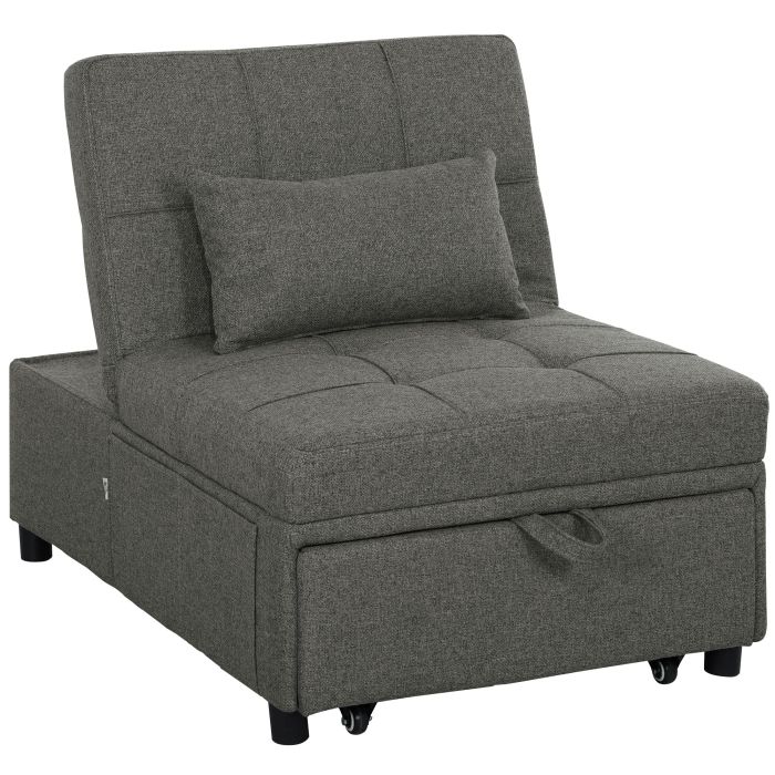 HERON Four-In-One Single Sleeper Chair - Dark Grey