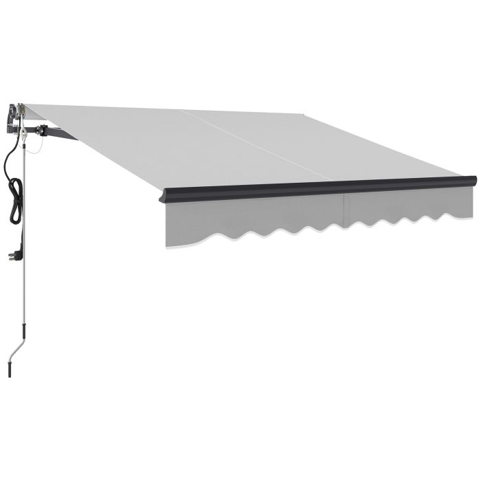 SUNVISTA 2.5x2m Electric Awning with Remote, Retractable Sun Shade Canopy, UV30+ Aluminium Frame - Light Grey