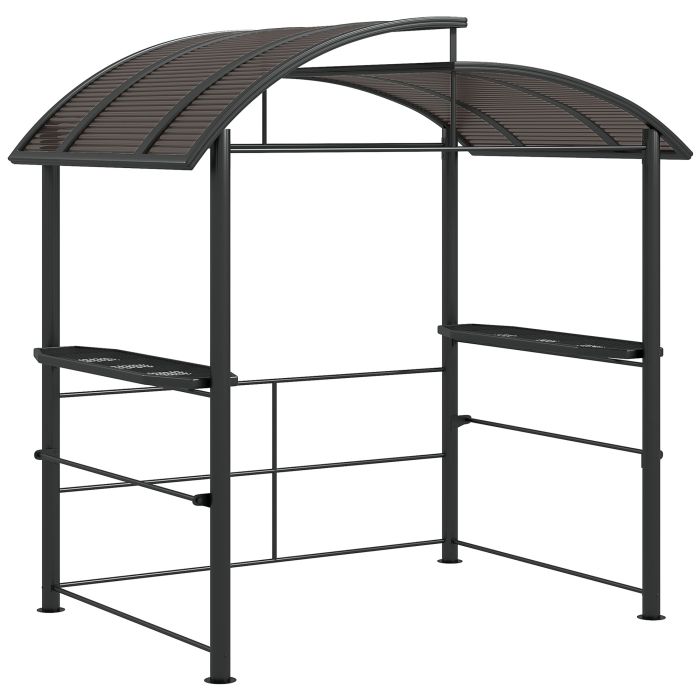 Jones Outdoor Grill Gazebo with Side Shelves - Dark Grey