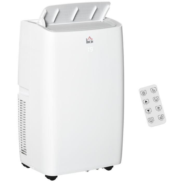 BTU 12,000 Portable Air Conditioner Dehumidifier Cooling Fan with Remote, LED Display - White
