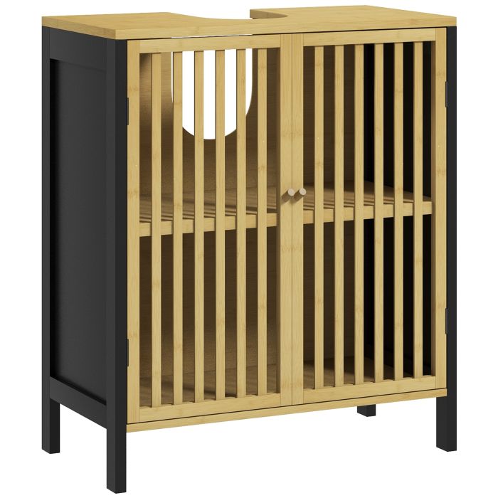 Scott Under Sink Bamboo Cabinet with Adjustable Shelf - White
