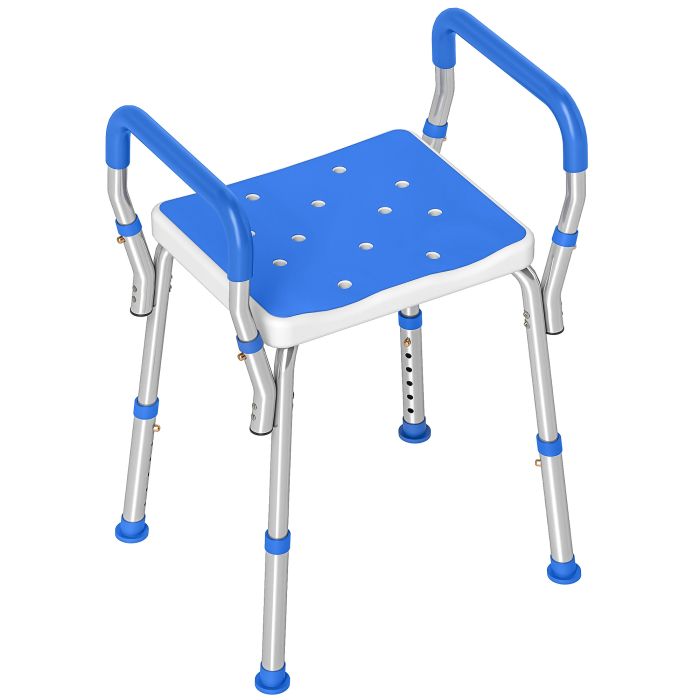 CORVIK Bath Seat Aluminium Adjustable Frame - Blue