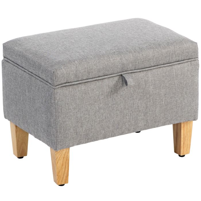 JOWEN Linen Ottoman Storage Bench Small - Grey