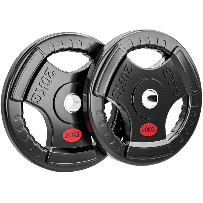 THRYVARIS Olympic Weight Plate for Weightlifting and Strength Training Home Gym - Black
