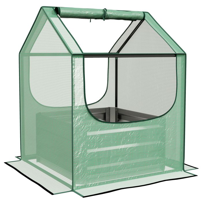 INDALE Square Garden Planter Bed with Cover - Green