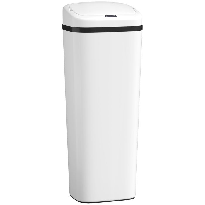 GLENWICK 50L Stainless Steel Sensor Bin - White