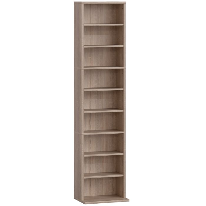 PRESTHORPE Narrow CD Storage Unit, 260 Capacity Media Shelf - Natural