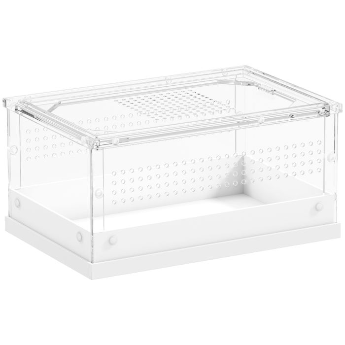HEMSLEY Acrylic Reptile Terrarium with Sliding Door 30cm - Clear