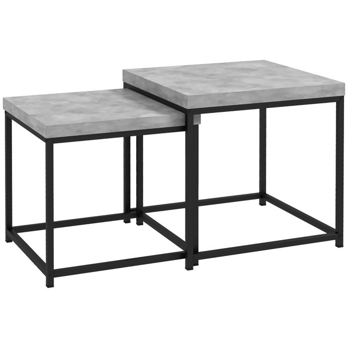 MONSOL Wooden Nesting Coffee Table Set - Grey