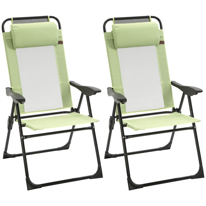 ELVURE Fabric Folding Garden Chair Set - Green