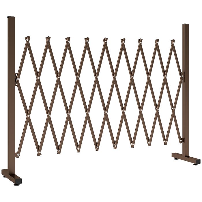 BELIA Wooden Expanding Trellis Fence - Dark Brown